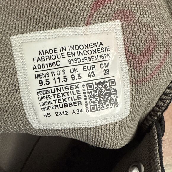 Converse Chuck Taylor All Star- B Grade Shoes Black Men's Sz 9.5 W 11.5 A08186C - Picture 8 of 13